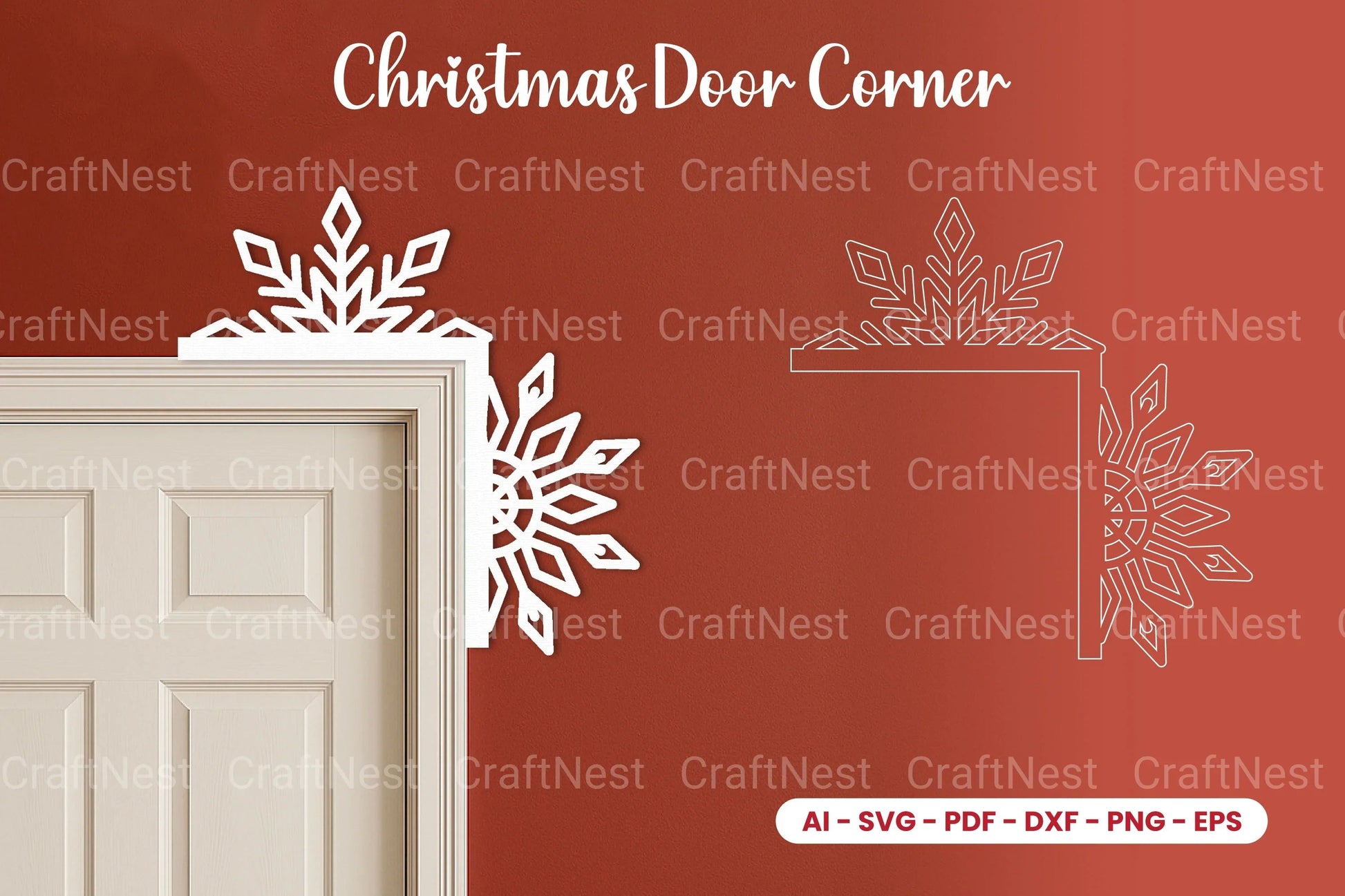 Christmas Door Corner Laser Cut SVG Bundle - CraftNest - Digital Crafting and Art