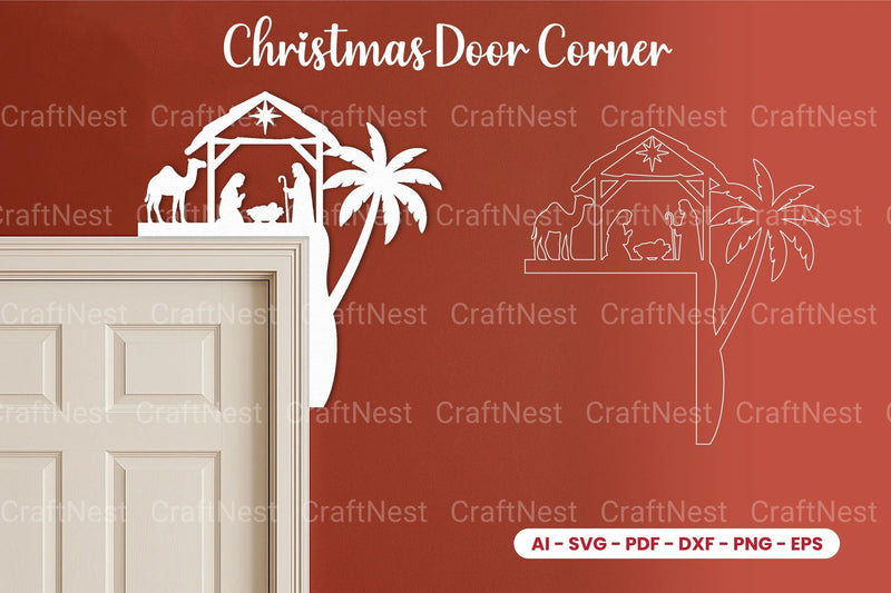 Christmas Door Corner Laser Cut SVG Bundle - CraftNest - Digital Crafting and Art