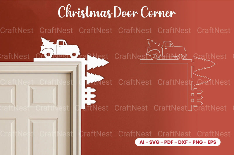 Christmas Door Corner Laser Cut SVG Bundle - CraftNest - Digital Crafting and Art