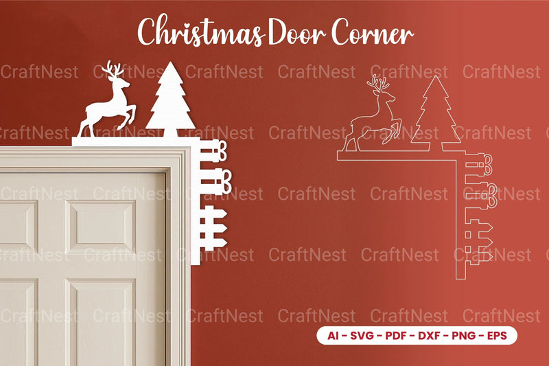 Christmas Door Corner Laser Cut SVG Bundle - CraftNest - Digital Crafting and Art