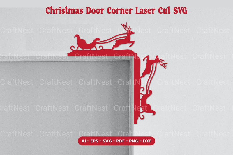 Christmas Door Corner Laser Cut SVG Bundle - CraftNest - Digital Crafting and Art