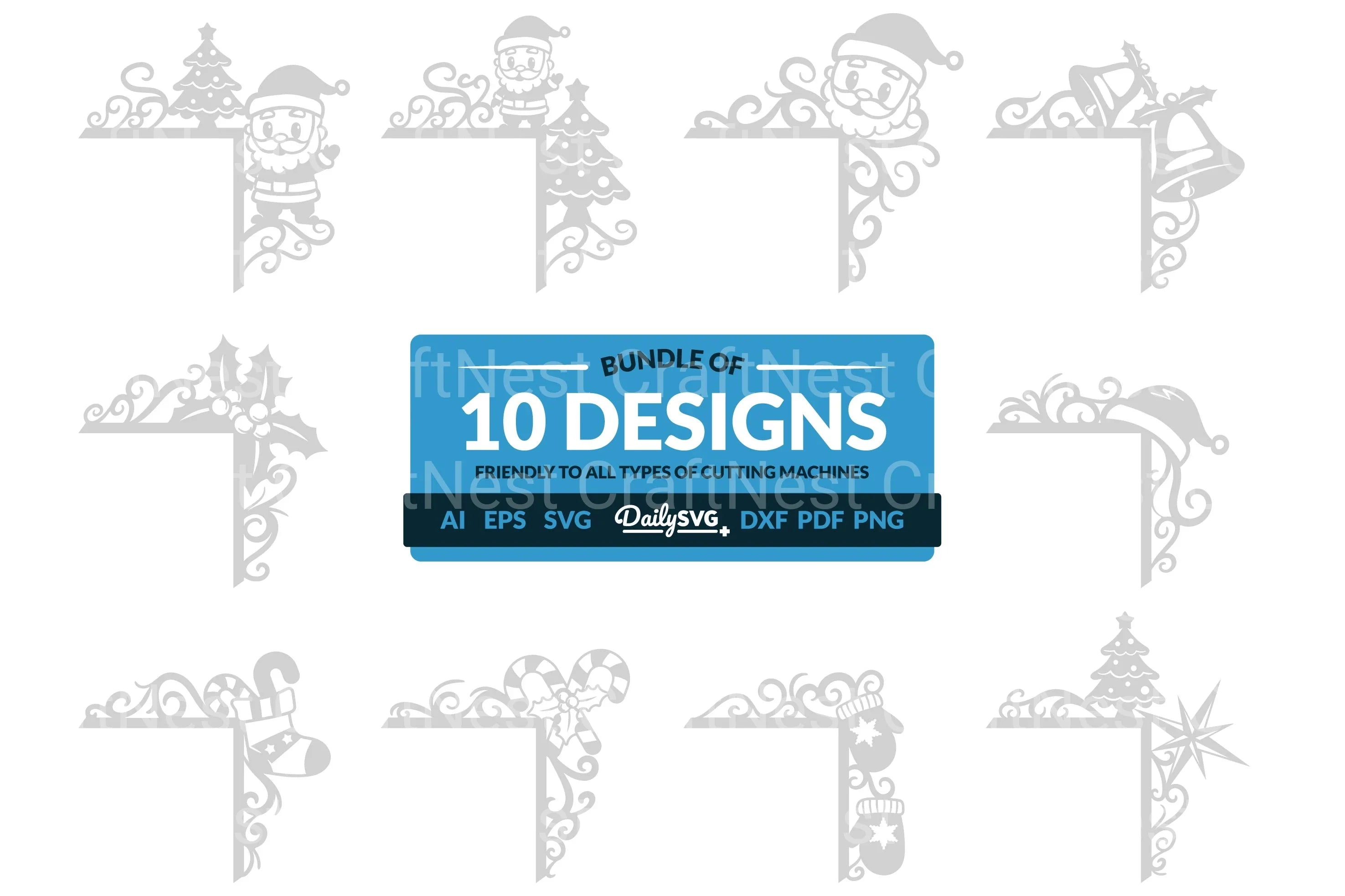 Christmas Door Corner Clipart - Daily SVG Bundles