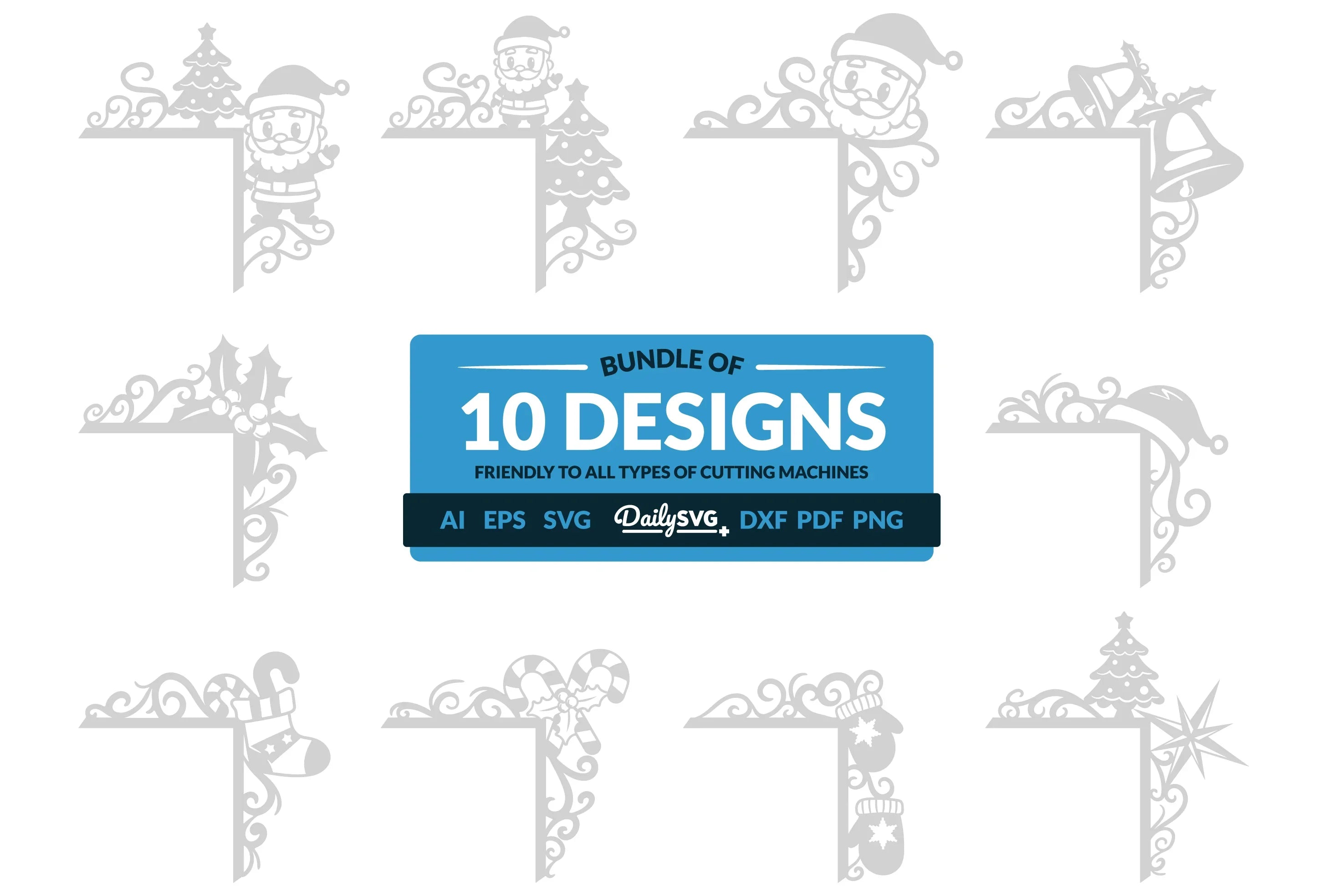 Christmas Door Corner Clipart - Daily SVG Bundles - CraftNest - Digital Crafting and Art