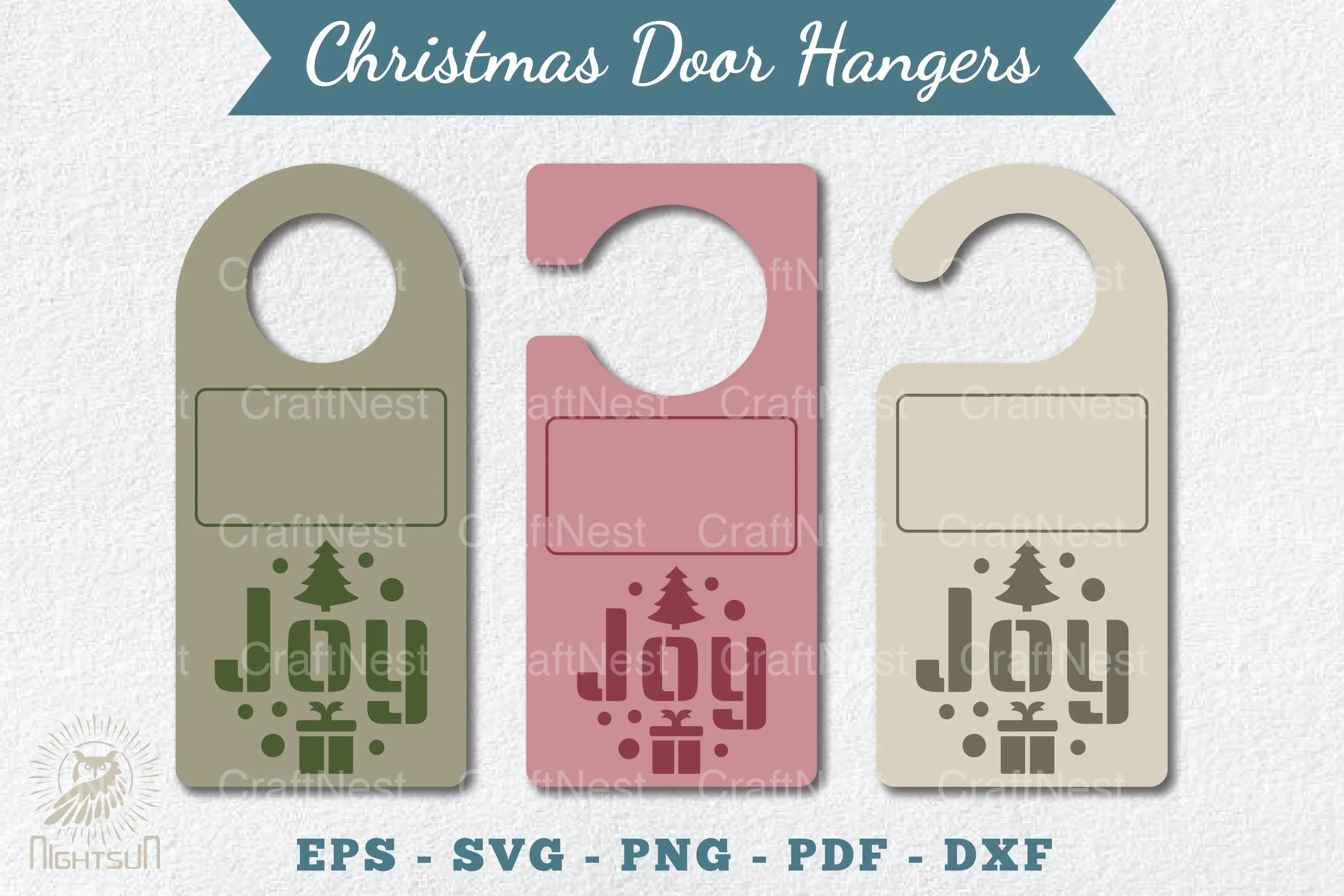 Christmas Door Hangers Set Template Bundle - CraftNest - Digital Crafting and Art