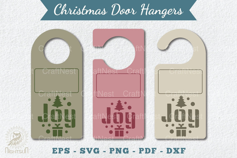 Christmas Door Hangers Set Template Bundle - CraftNest - Digital Crafting and Art