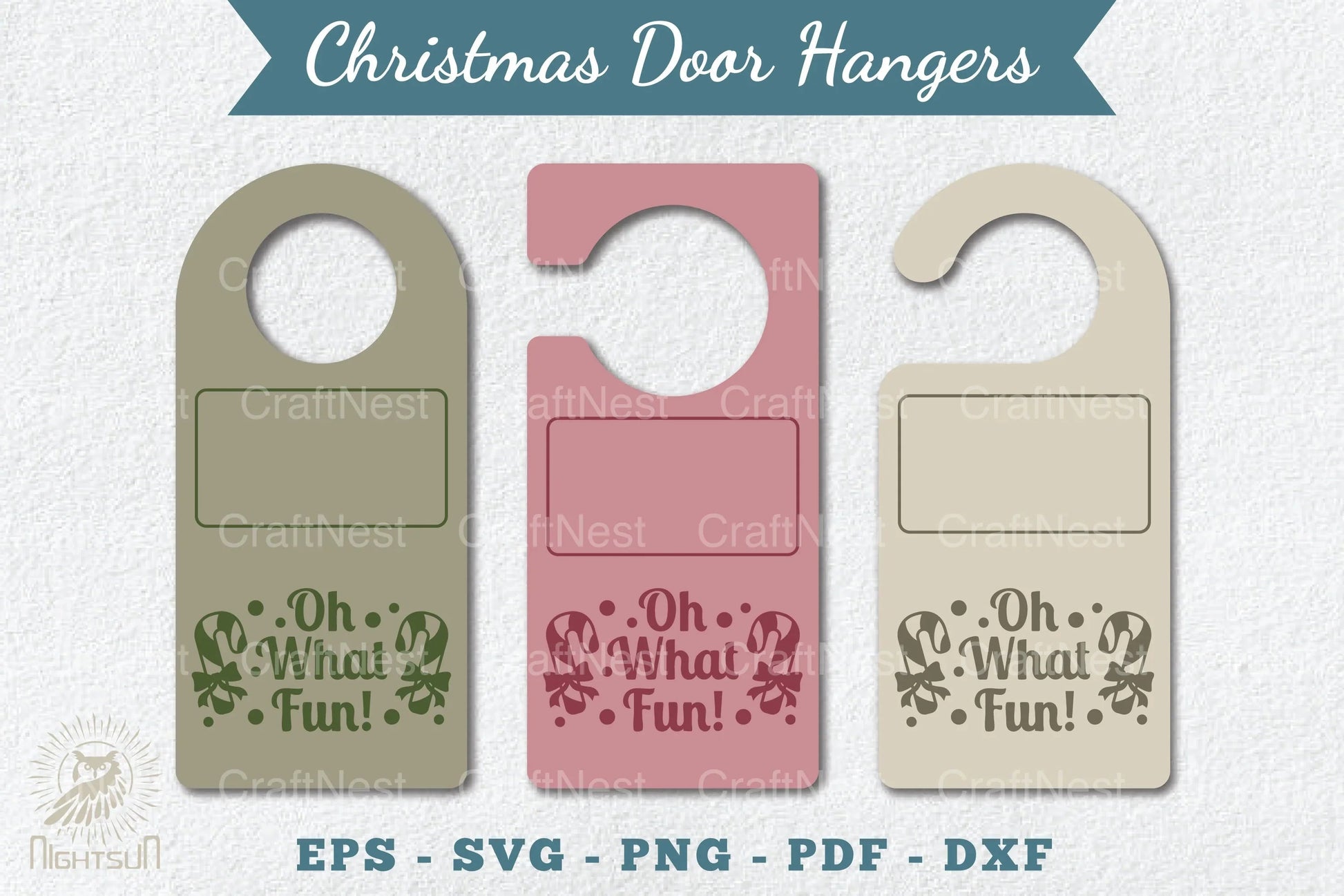 Christmas Door Hangers Set Template Clipart Bundle - CraftNest - Digital Crafting and Art