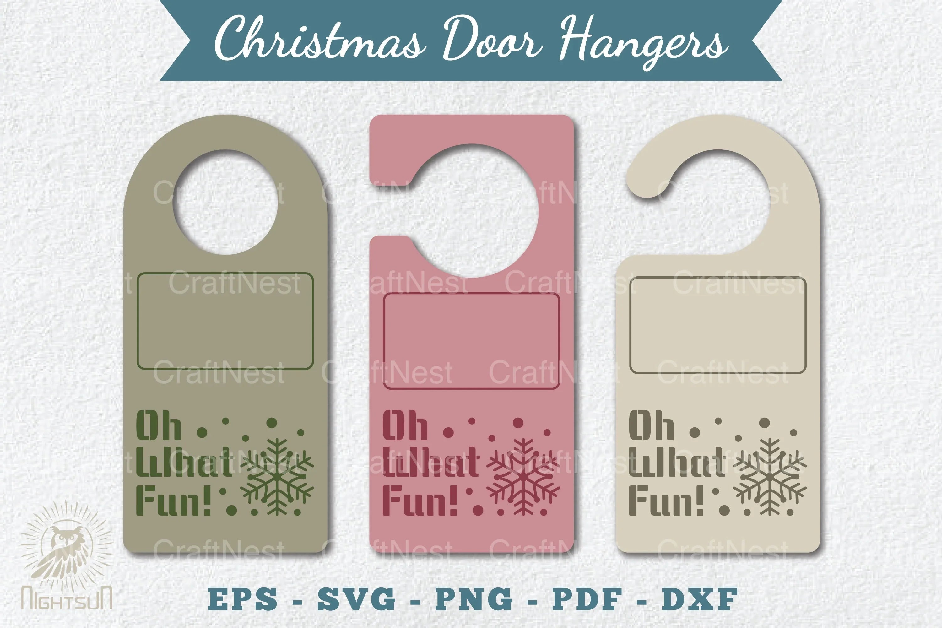 Christmas Door Hangers Set - Clipart Bundle - CraftNest - Digital Crafting and Art