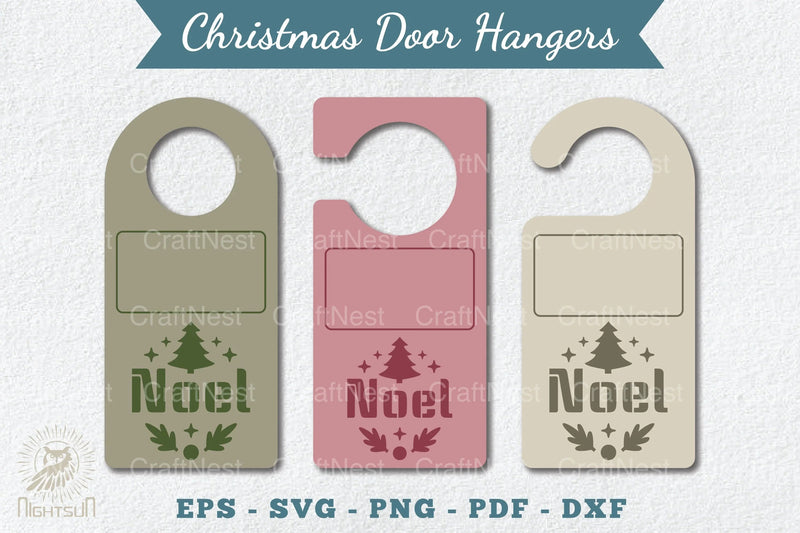 Christmas Door Hangers Set Template Bundle - CraftNest - Digital Crafting and Art