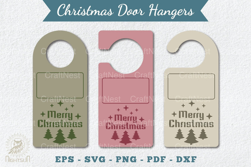 Christmas Door Hangers Set Template Clipart Bundle - CraftNest - Digital Crafting and Art