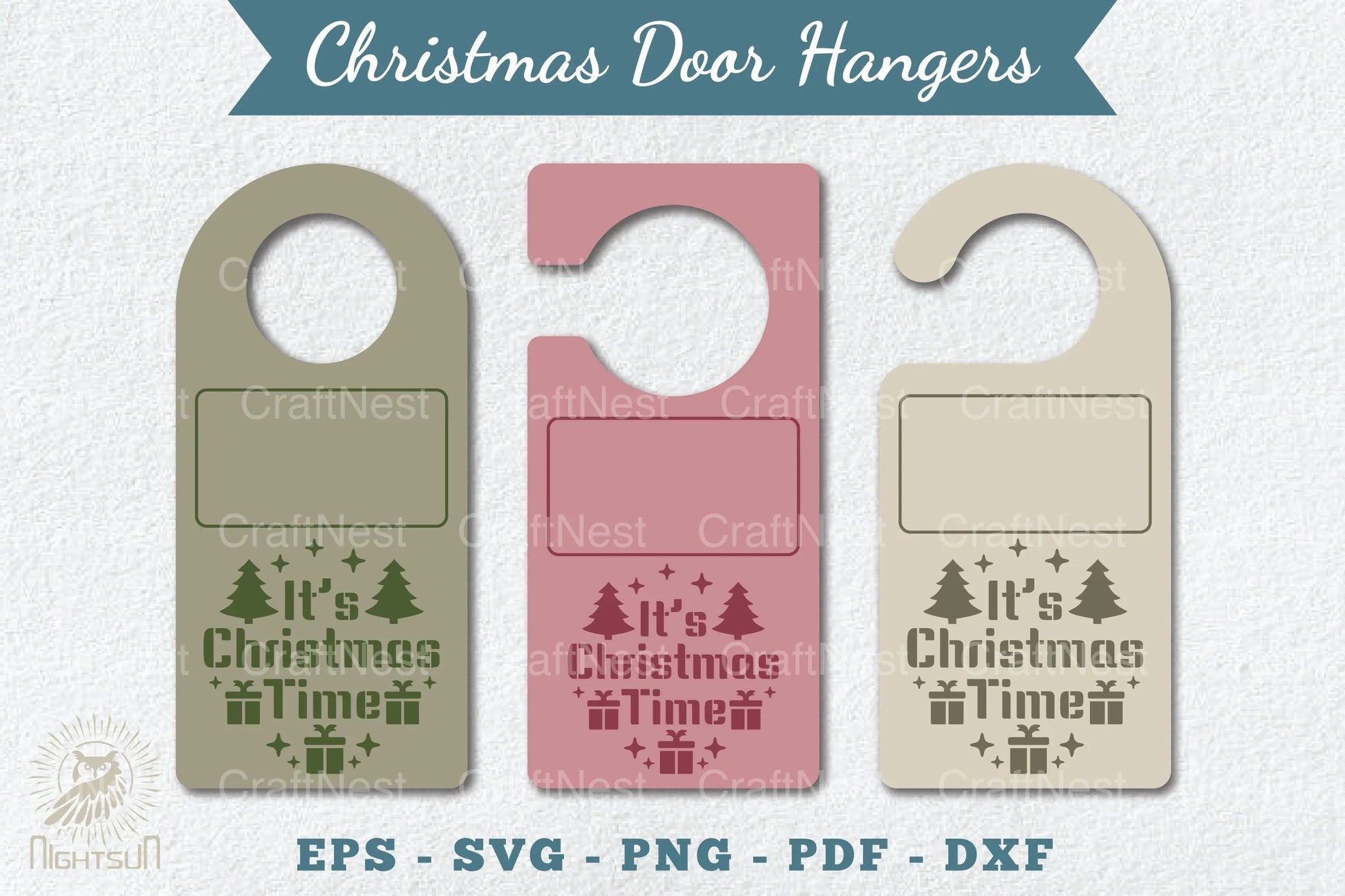 Christmas Door Hangers Set Template Clipart Bundle - CraftNest - Digital Crafting and Art