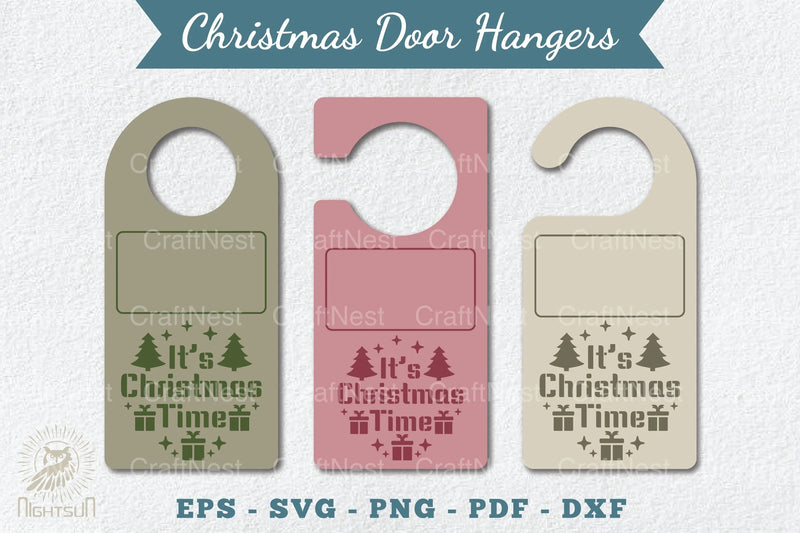 Christmas Door Hangers Set Template Clipart Bundle - CraftNest - Digital Crafting and Art