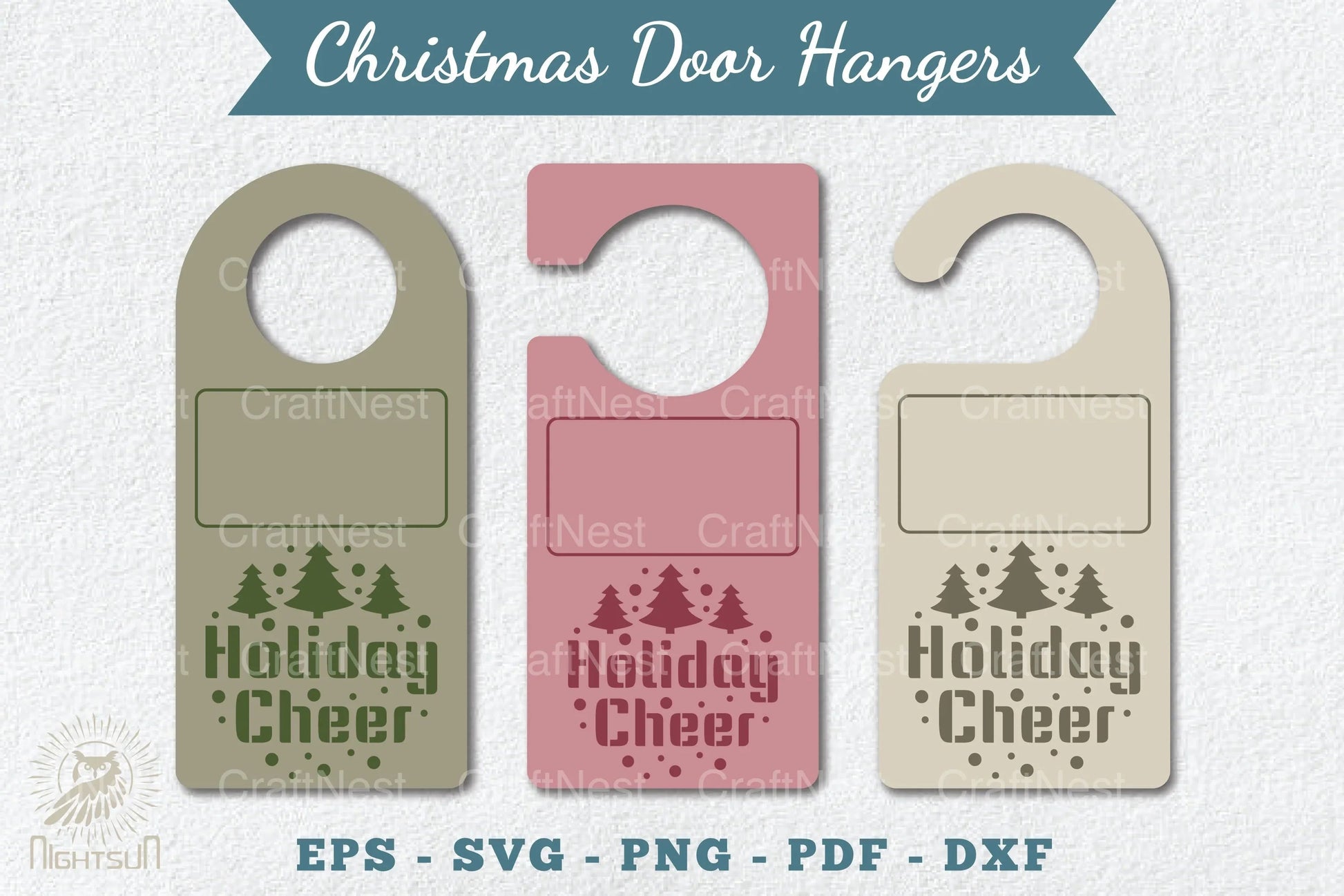 Christmas Door Hangers Set Template Clipart Bundle - CraftNest - Digital Crafting and Art