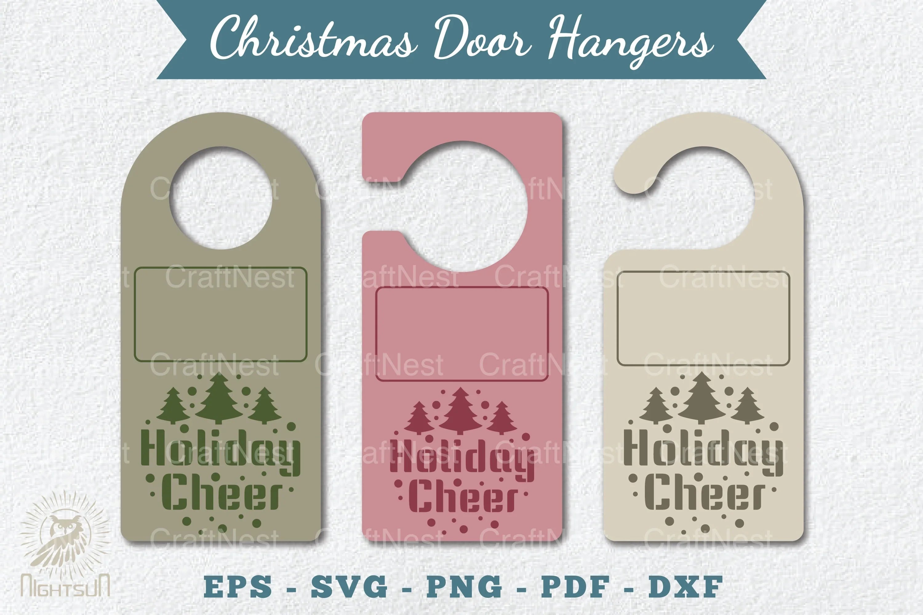 Christmas Door Hangers Set Template Clipart Bundle - CraftNest - Digital Crafting and Art