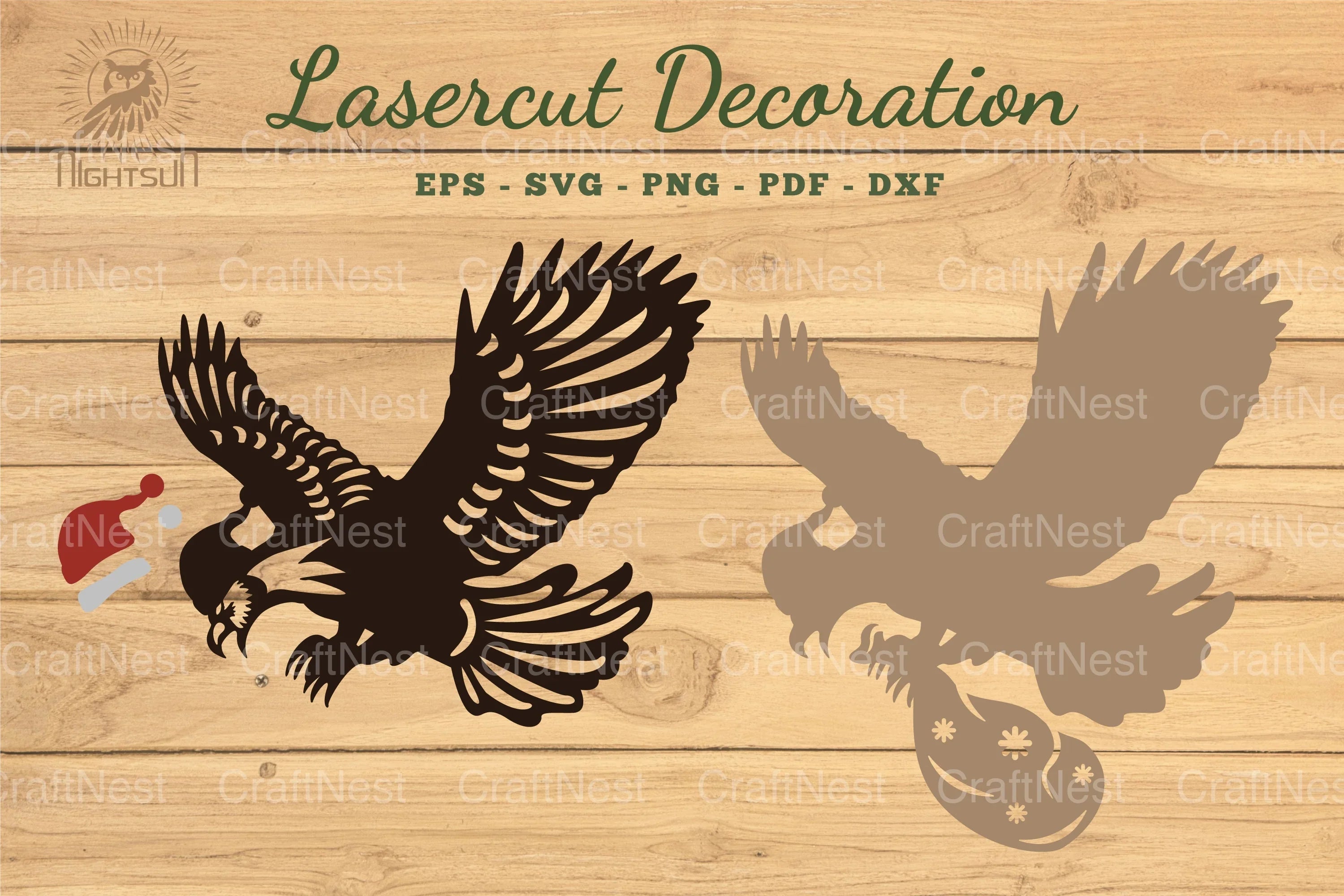 Christmas Eagle Laser Cut Decoration Clipart Bundle - CraftNest - Digital Crafting and Art