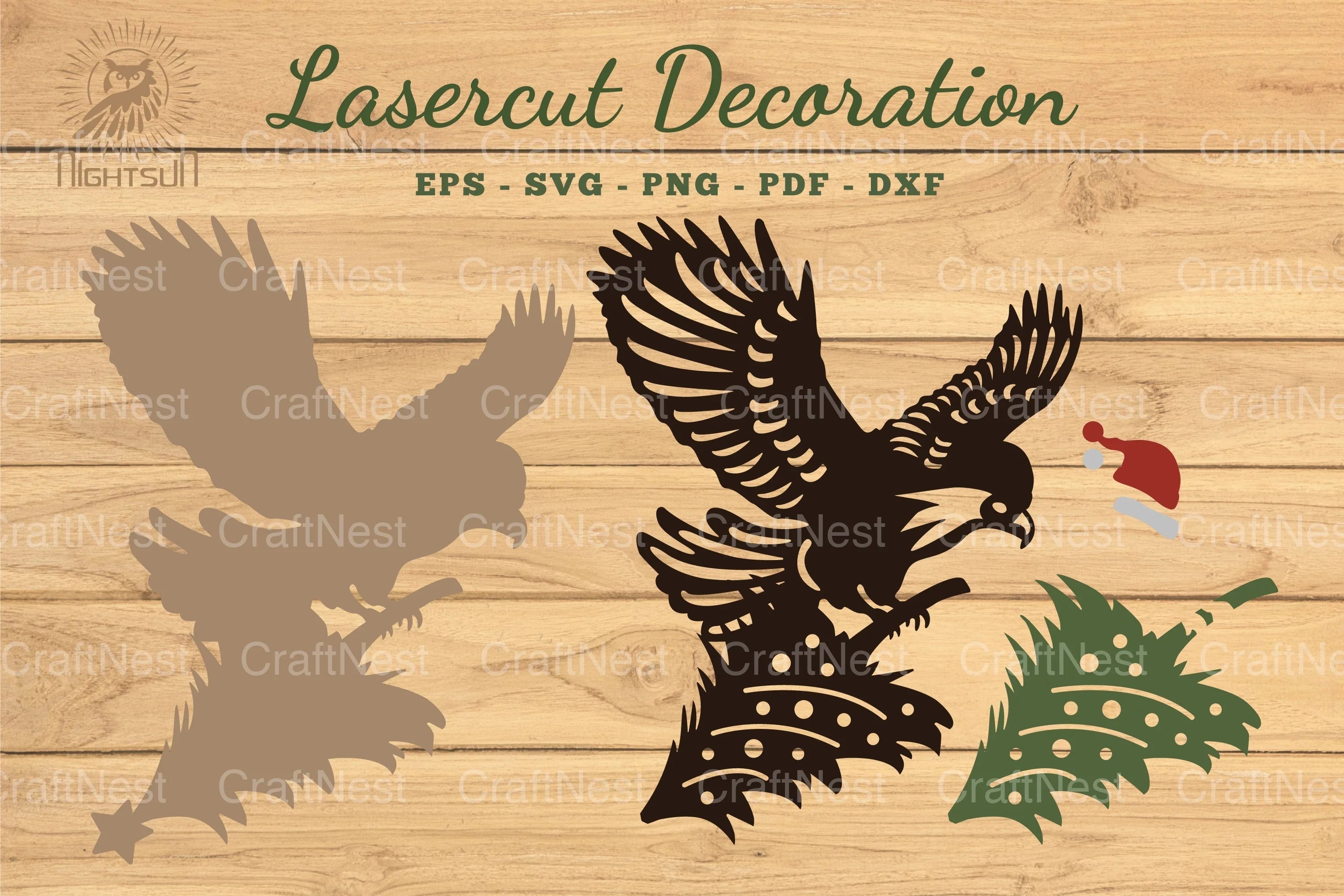 Christmas Eagle Laser Cut Decoration Clipart Bundle - CraftNest - Digital Crafting and Art