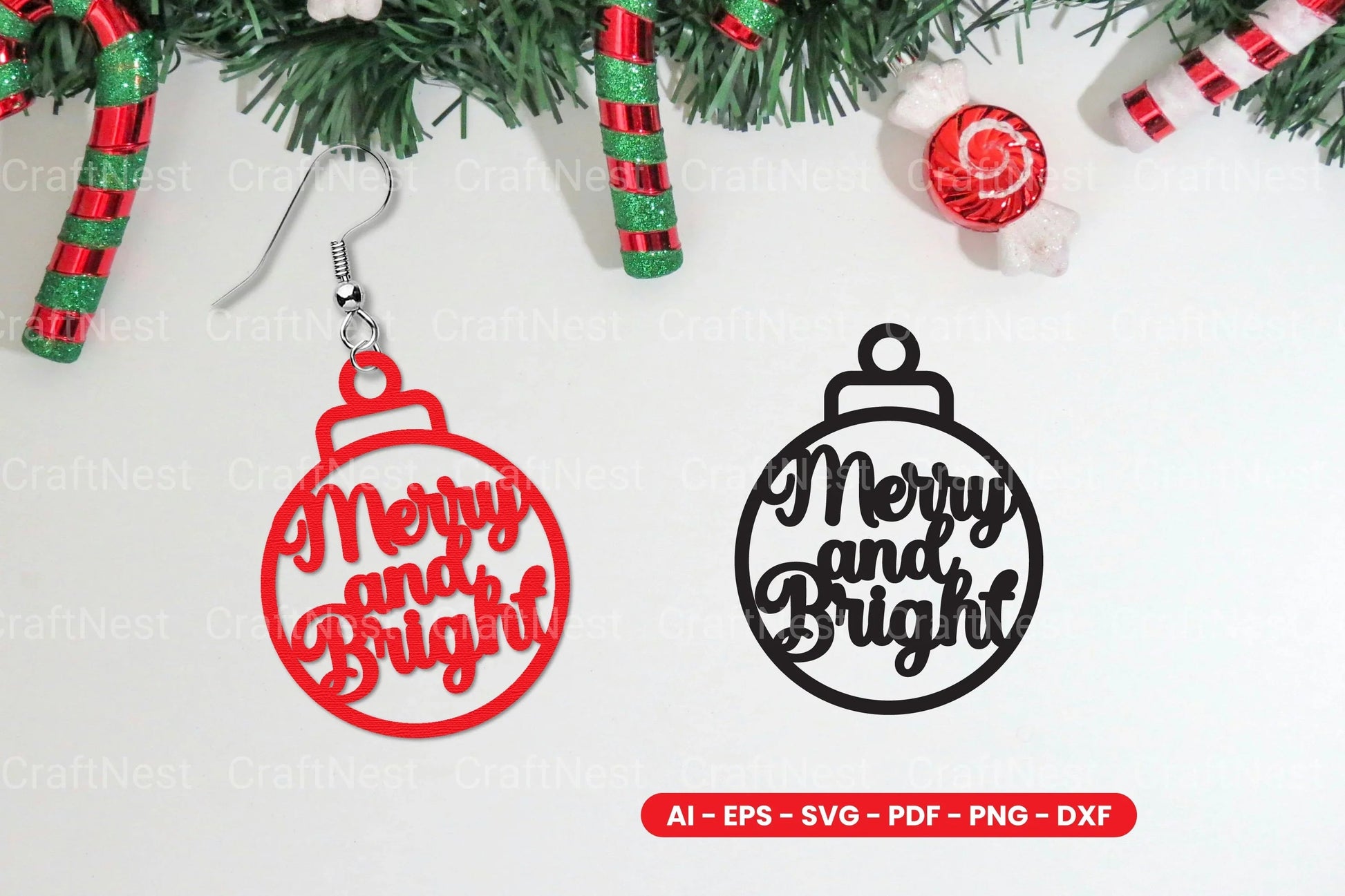 Christmas Earring Lasercut SVG Bundle Clipart - CraftNest - Digital Crafting and Art