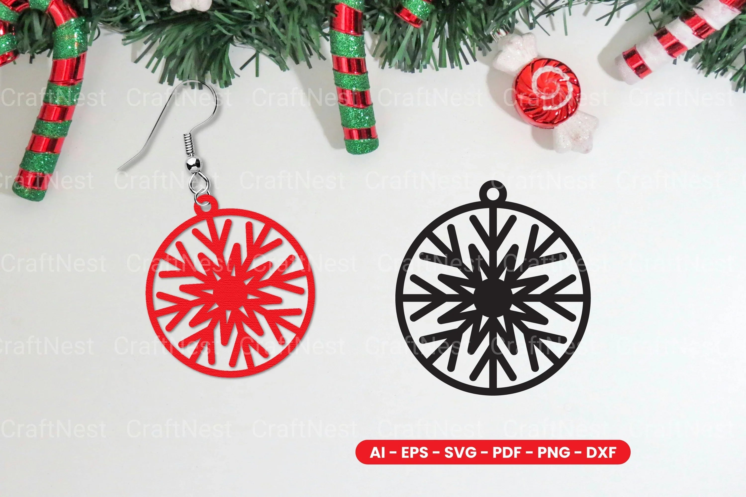 Christmas Earring Lasercut SVG Bundle - CraftNest - Digital Crafting and Art