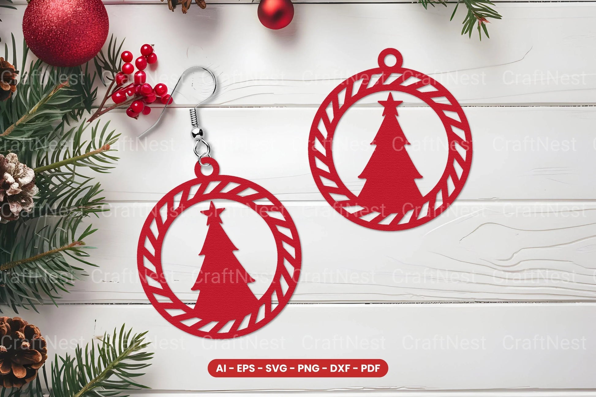 Christmas Earring Lasercut SVG Bundle - CraftNest - Digital Crafting and Art