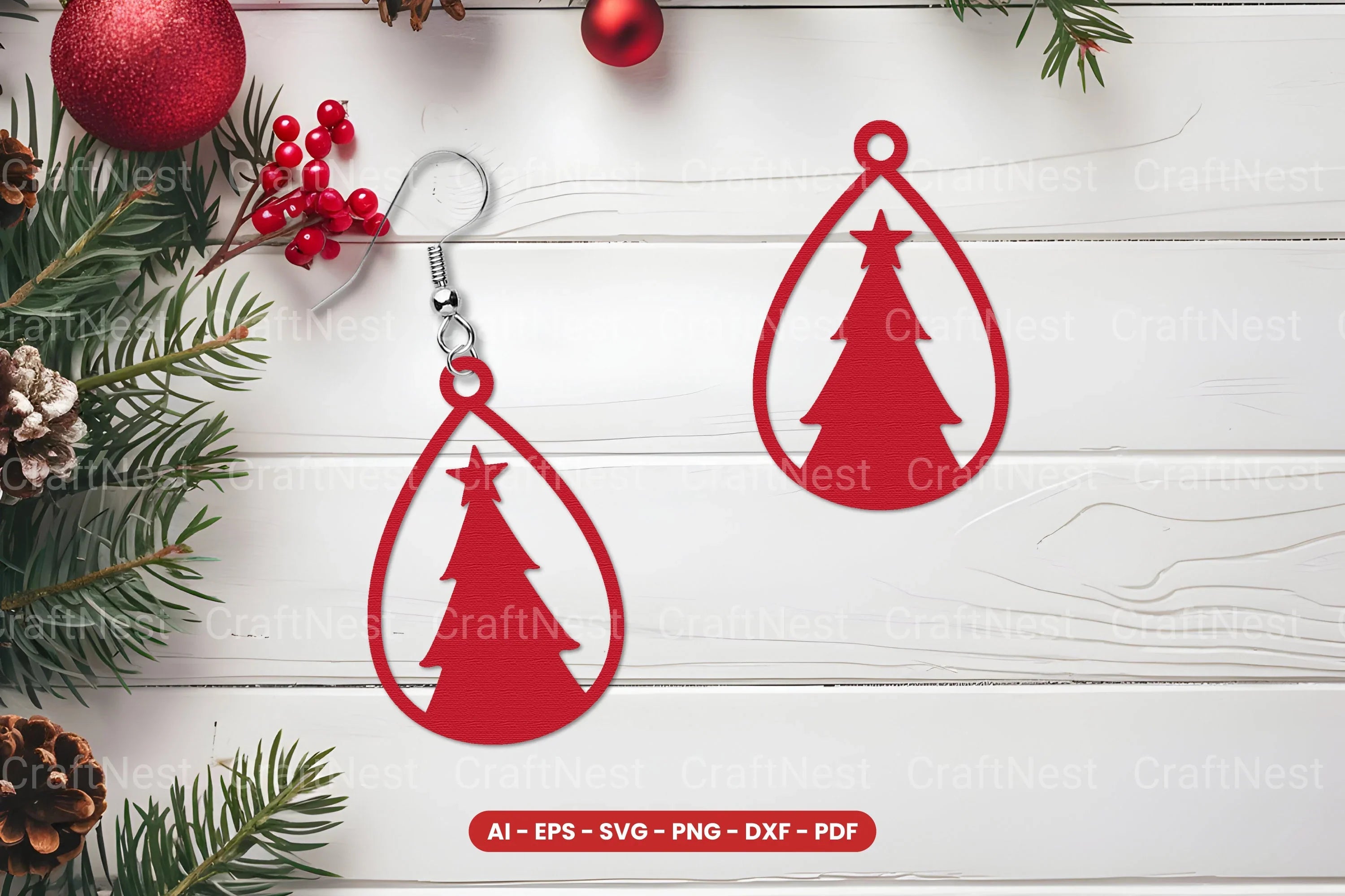 Christmas Earring Lasercut SVG Bundle - CraftNest - Digital Crafting and Art