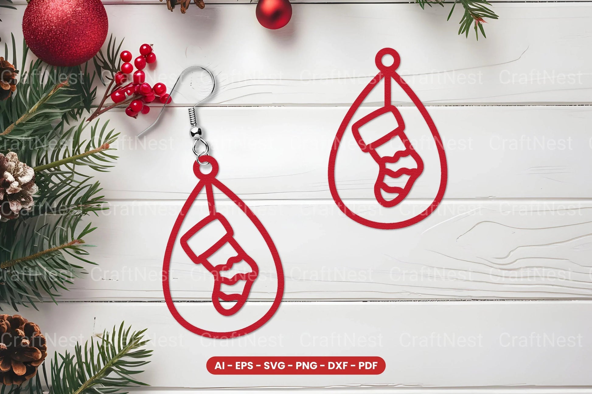 Christmas Earring Lasercut SVG Bundle - Clipart Bundle - CraftNest - Digital Crafting and Art
