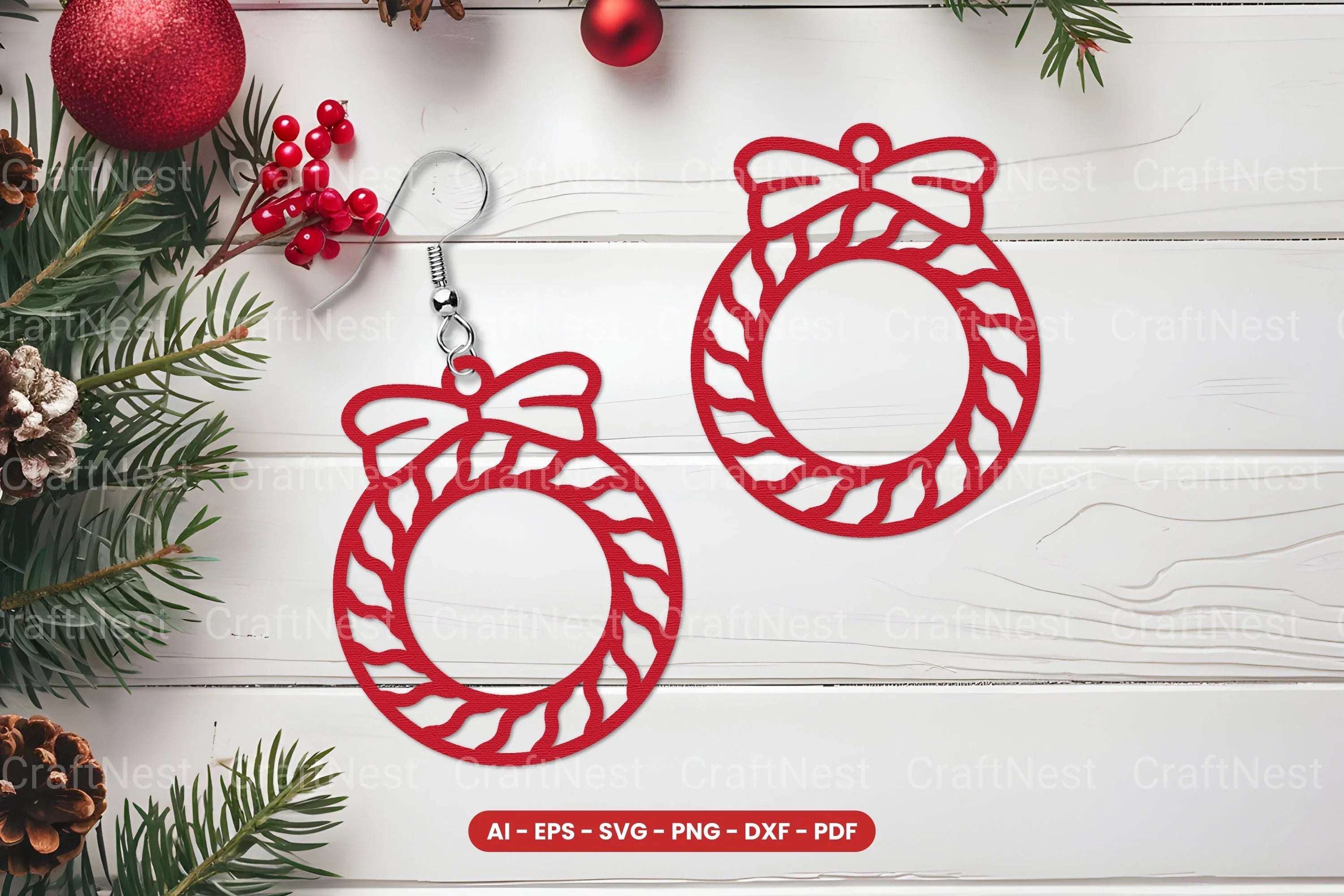 Christmas Earring Lasercut SVG Bundle - CraftNest - Digital Crafting and Art