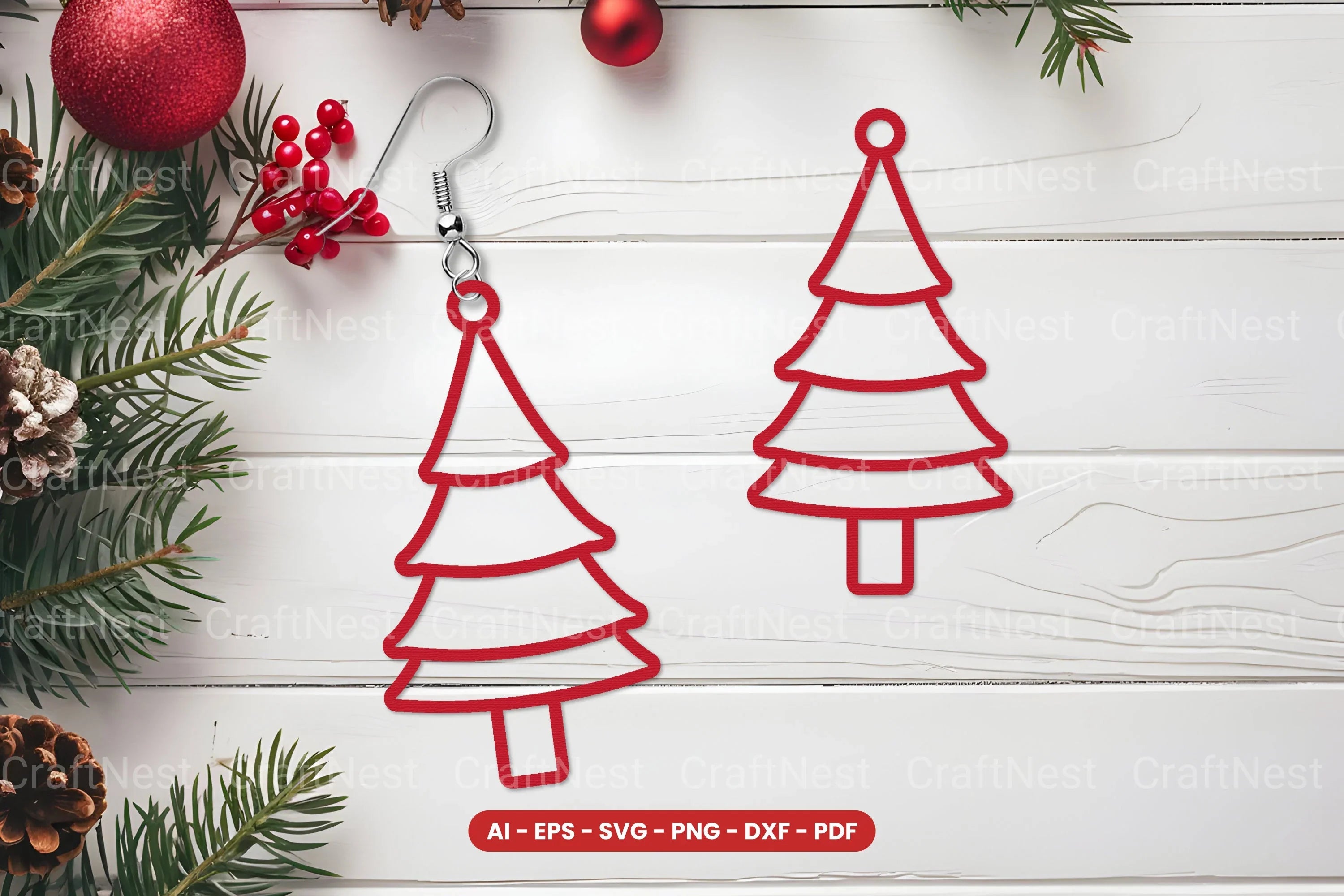 Christmas Earrings Laser Cut SVG Bundle - CraftNest - Digital Crafting and Art