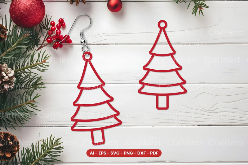 Christmas Earrings Laser Cut SVG Bundle - CraftNest - Digital Crafting and Art