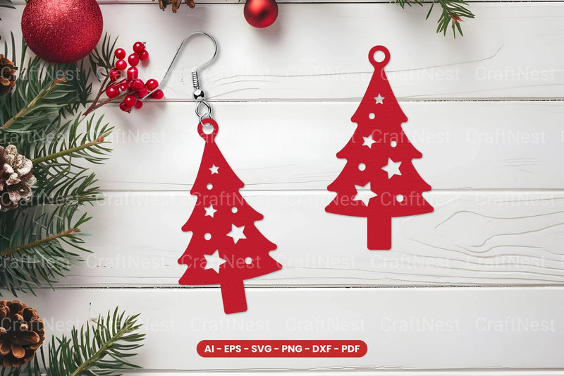 Christmas Earrings Laser Cut SVG Bundle - CraftNest - Digital Crafting and Art