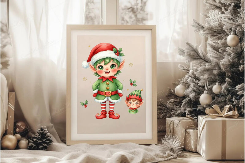 Christmas Elf Clipart Bundle: Cute Festive Set - CraftNest - Digital Crafting and Art