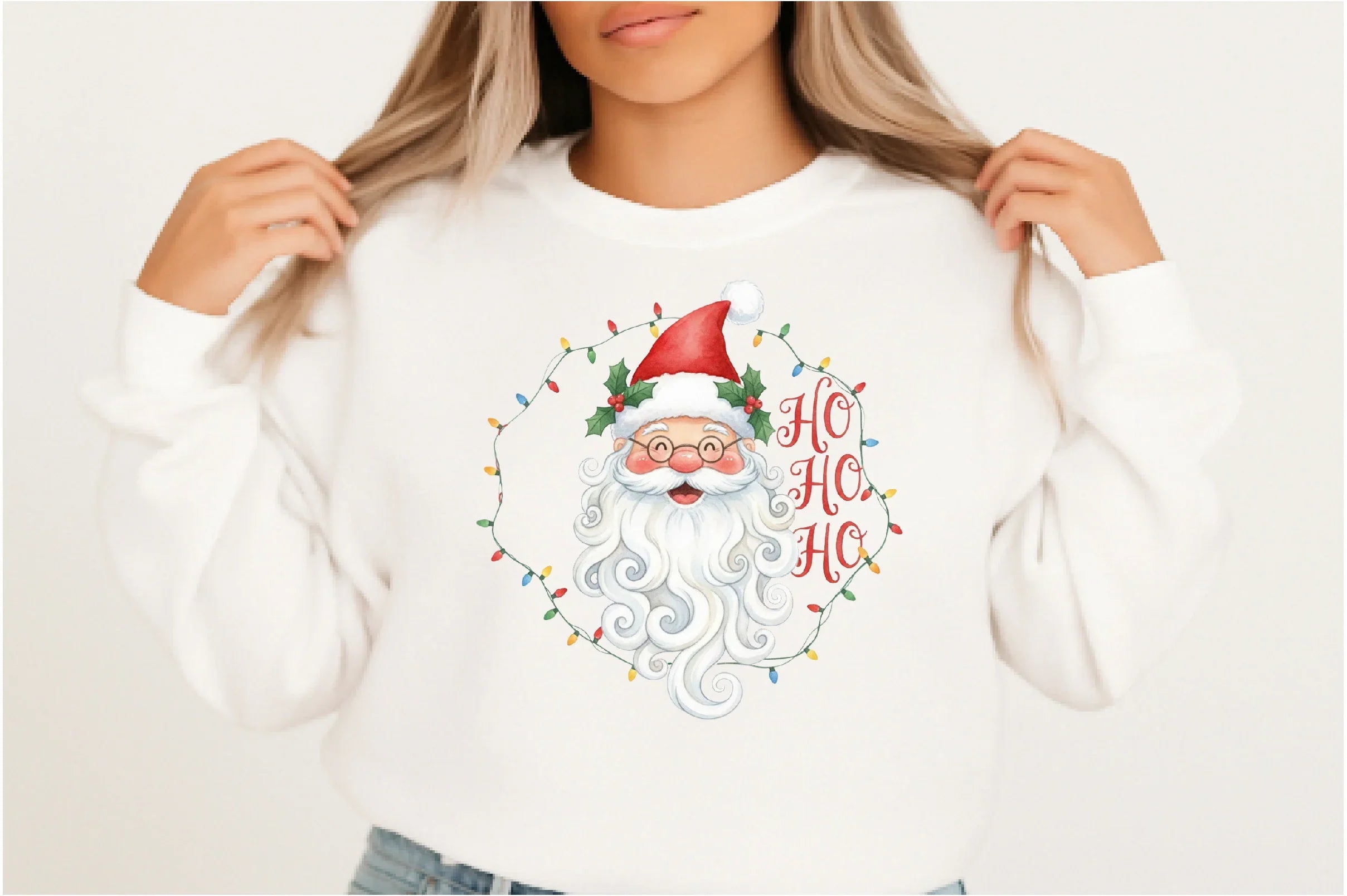 Christmas Face Clipart Bundle with Lights and Holly - CraftNest - Digital Crafting and Art