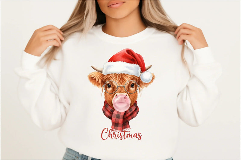 Christmas Farm Highland Cow Sublimation Clipart Bundle - CraftNest - Digital Crafting and Art