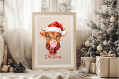Christmas Farm Highland Cow Sublimation Clipart Bundle - CraftNest - Digital Crafting and Art