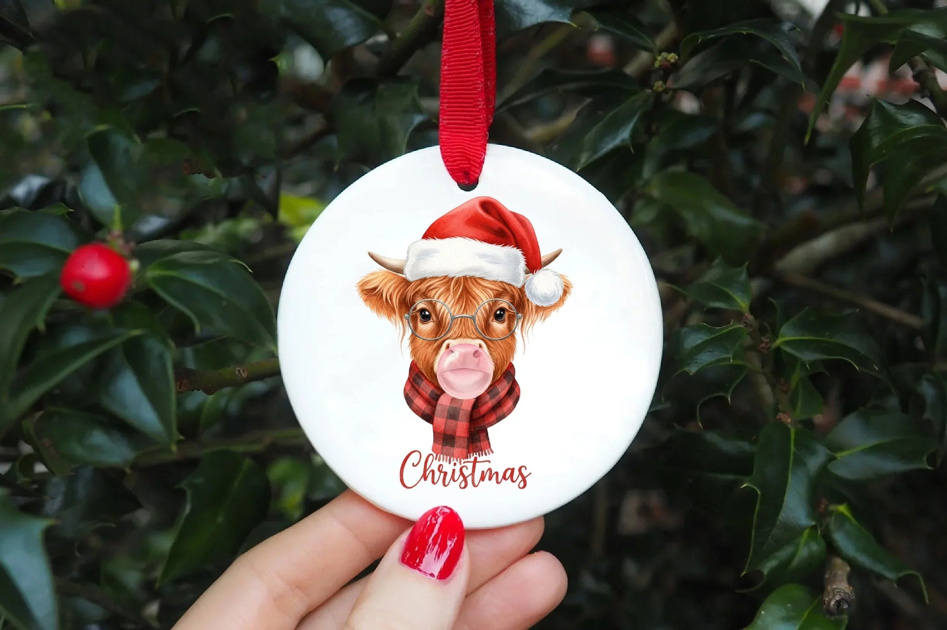 Christmas Farm Highland Cow Sublimation Clipart Bundle - CraftNest - Digital Crafting and Art