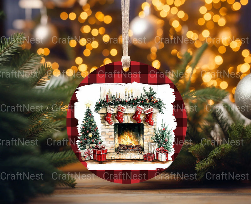Christmas Fireplace Ornament Clipart Bundle - CraftNest - Digital Crafting and Art