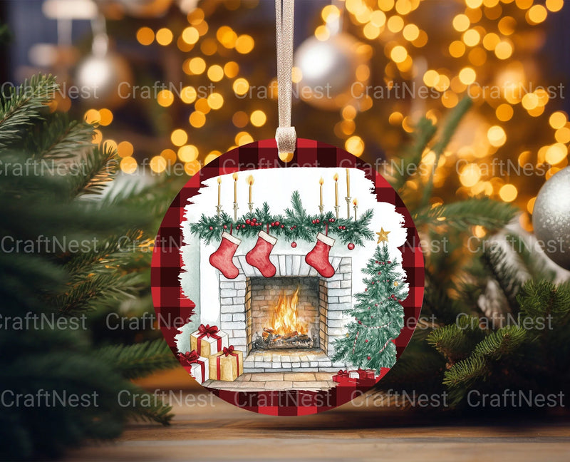 Christmas Fireplace Ornament Clipart Bundle - CraftNest - Digital Crafting and Art