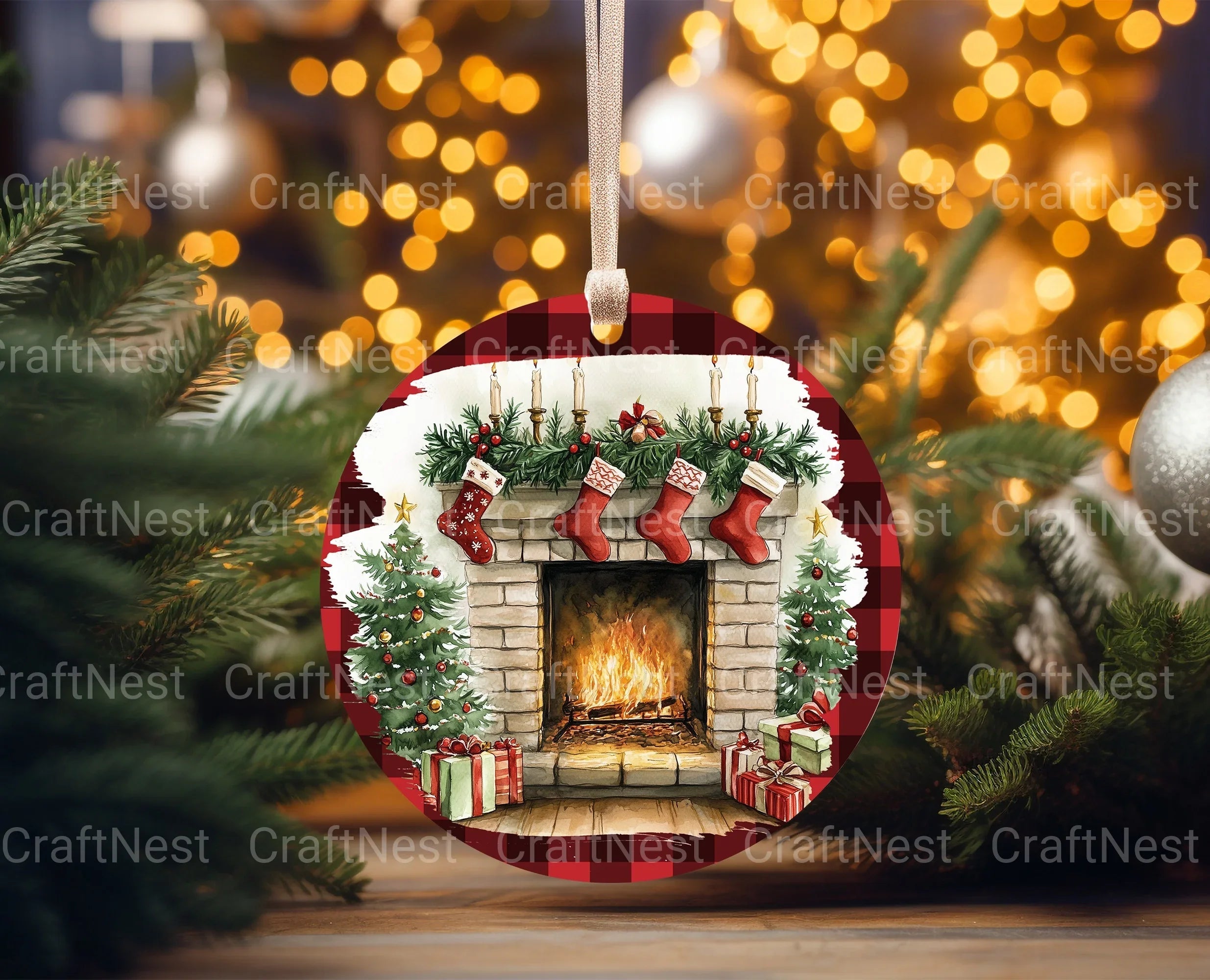 Christmas Fireplace Ornament Clipart Bundle - CraftNest - Digital Crafting and Art