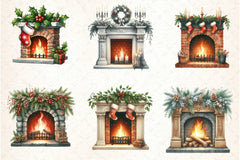 Christmas Fireplace Clipart Bundle - CraftNest - Digital Crafting and Art