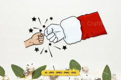 Christmas Fist Bump Santa and Kids SVG Bundle - CraftNest - Digital Crafting and Art