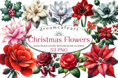 Christmas Flowers Clipart Bundle - CraftNest - Digital Crafting and Art
