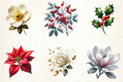 Christmas Flowers Clipart Bundle - CraftNest - Digital Crafting and Art