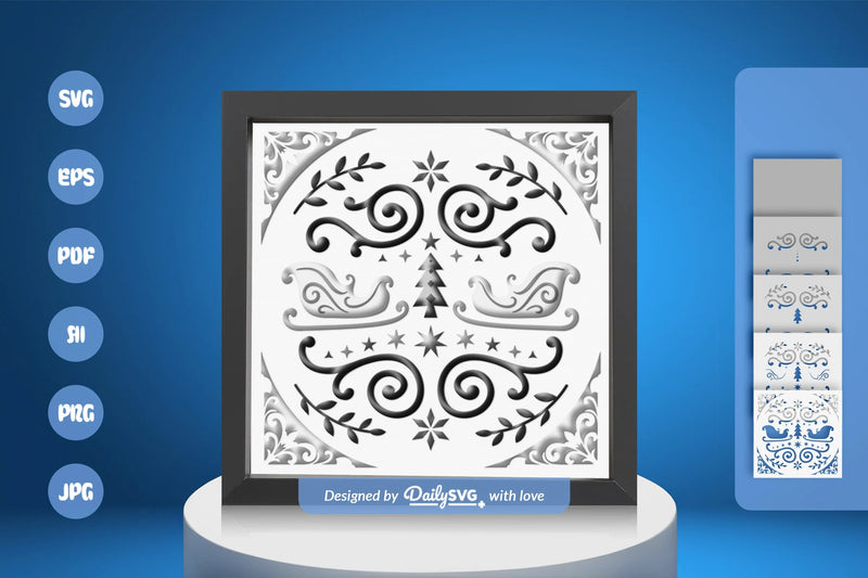 Christmas Folk Art White Papercut SVG Bundle 2024 - CraftNest - Digital Crafting and Art
