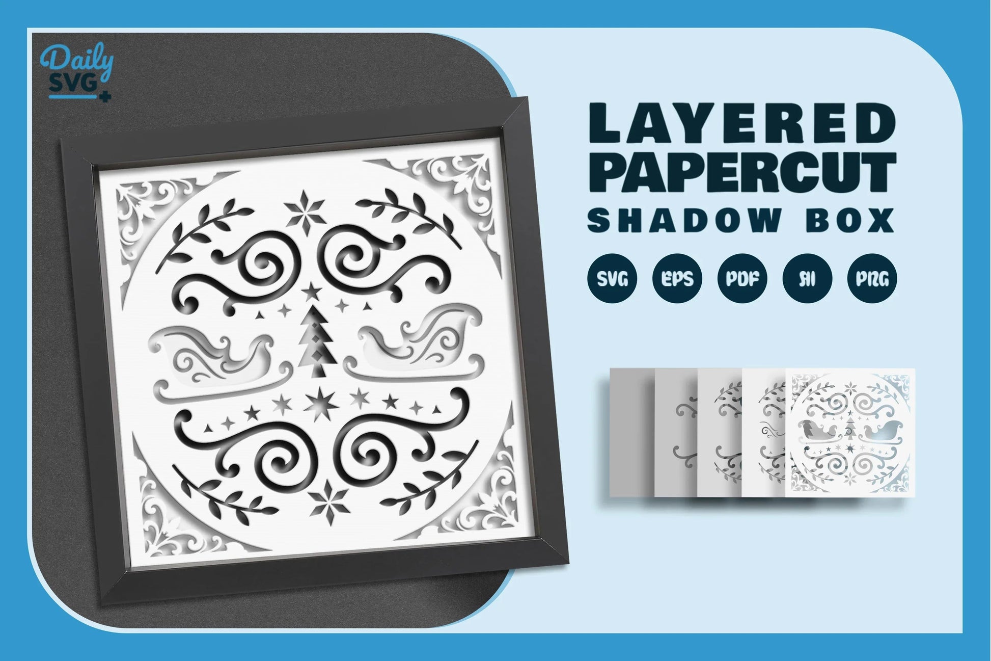 Christmas Folk Art White Papercut SVG Bundle 2024 - CraftNest - Digital Crafting and Art