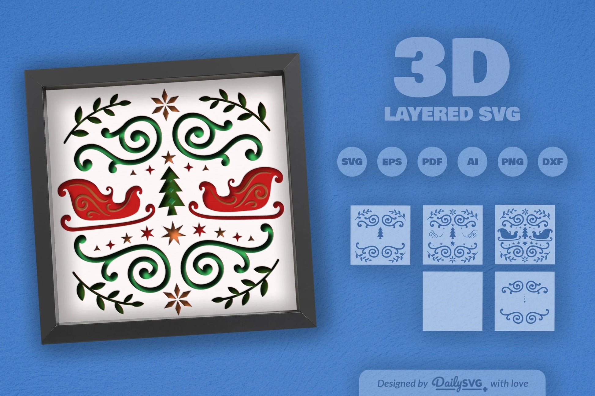 Christmas Folk Art Papercut SVG Bundle 2024 - CraftNest - Digital Crafting and Art
