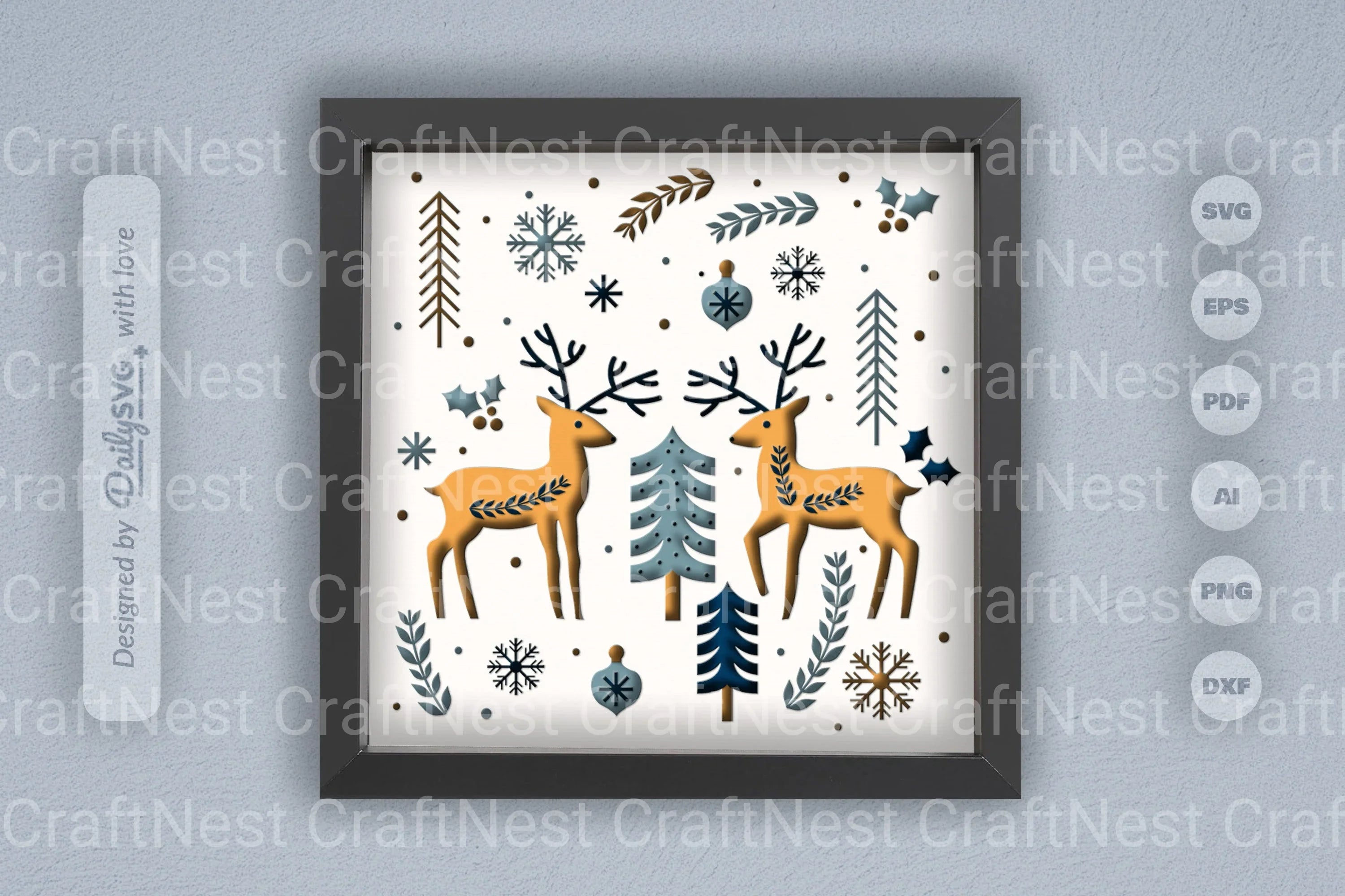 Christmas Folk Art Papercut SVG Bundle