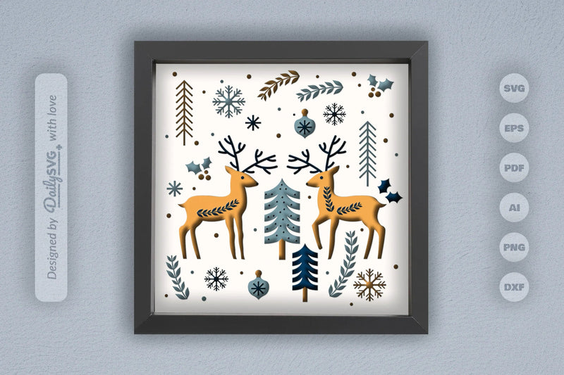 Christmas Folk Art Papercut SVG Bundle - CraftNest - Digital Crafting and Art