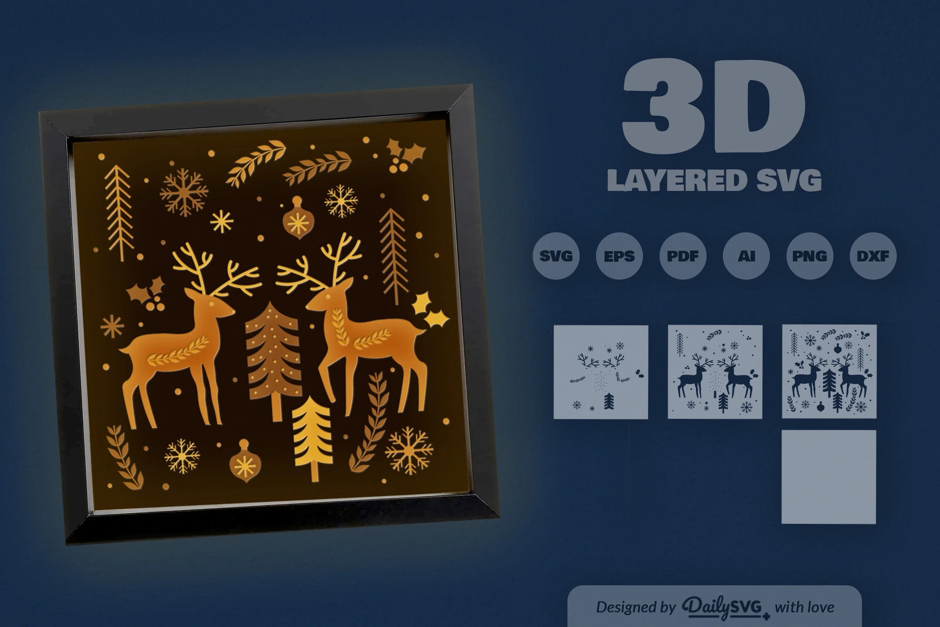 Christmas Folk Art Papercut SVG Bundle - CraftNest - Digital Crafting and Art