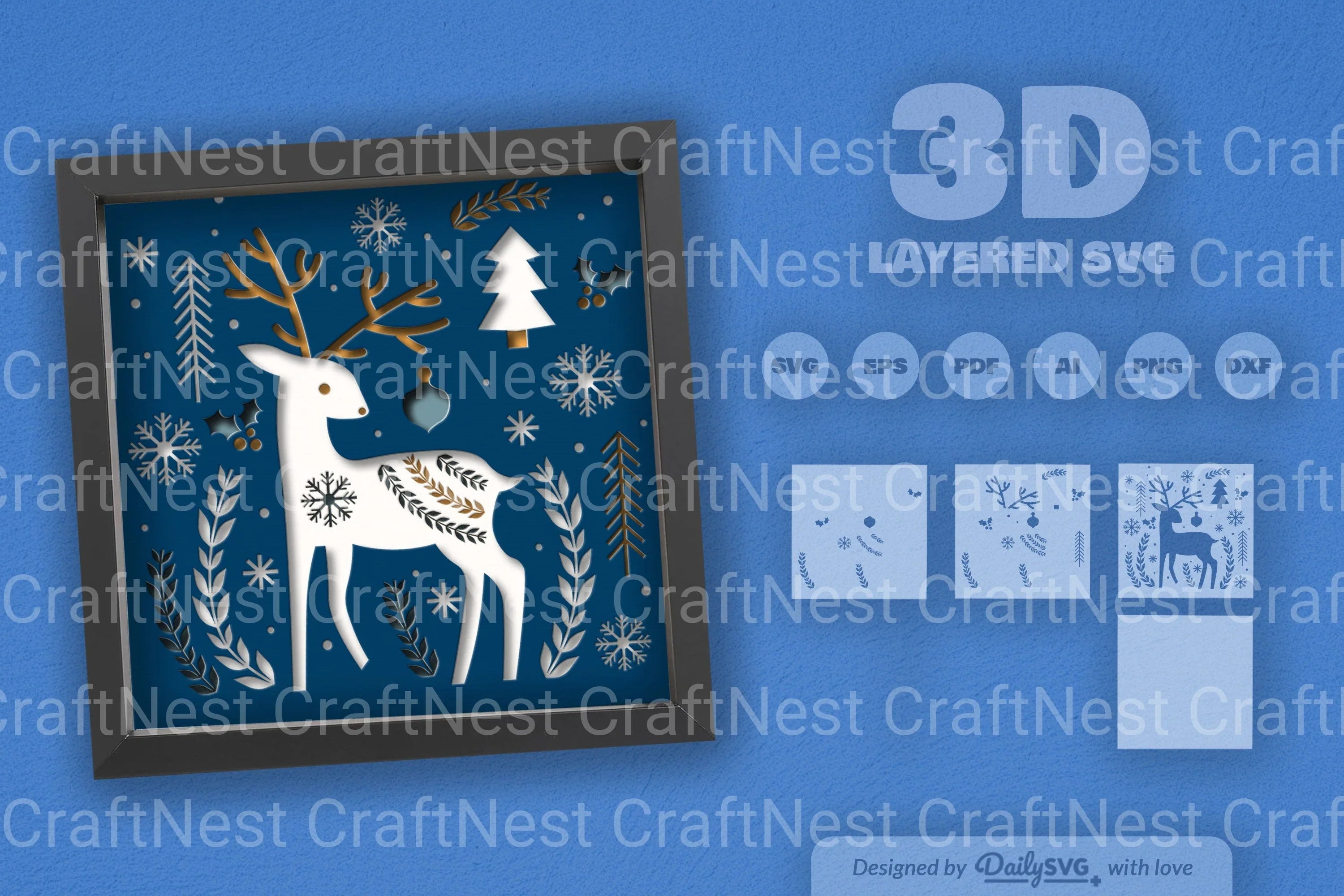Christmas Folk Art Papercut SVG Bundle 2024