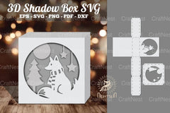 Christmas Fox Papercut Shadow Box Bundle - CraftNest - Digital Crafting and Art