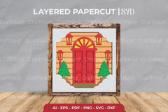 Christmas Front Door 3D Shadow Box SVG Bundle - CraftNest - Digital Crafting and Art