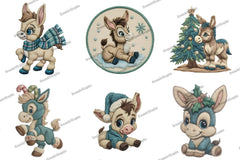 Christmas Funny Donkey Clipart Bundle - CraftNest - Digital Crafting and Art